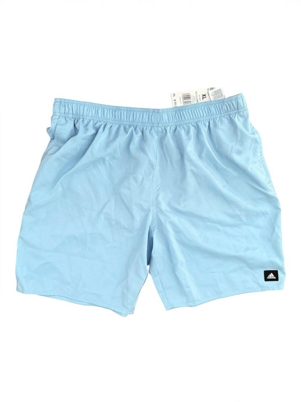 NWT Adidas Mens XL Blue Solid CLX Swim Trunks Classic Length Board Shorts IL4007